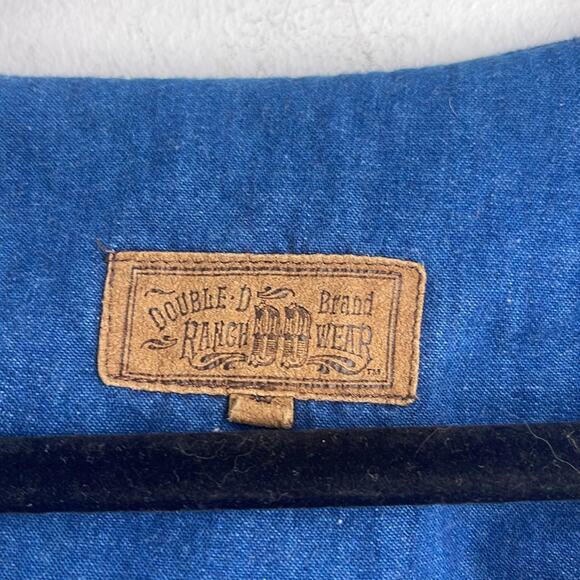 Vintage Double D Ranch Brand western long sleeve 1/4 button up denim maxi dress - Picture 6 of 8